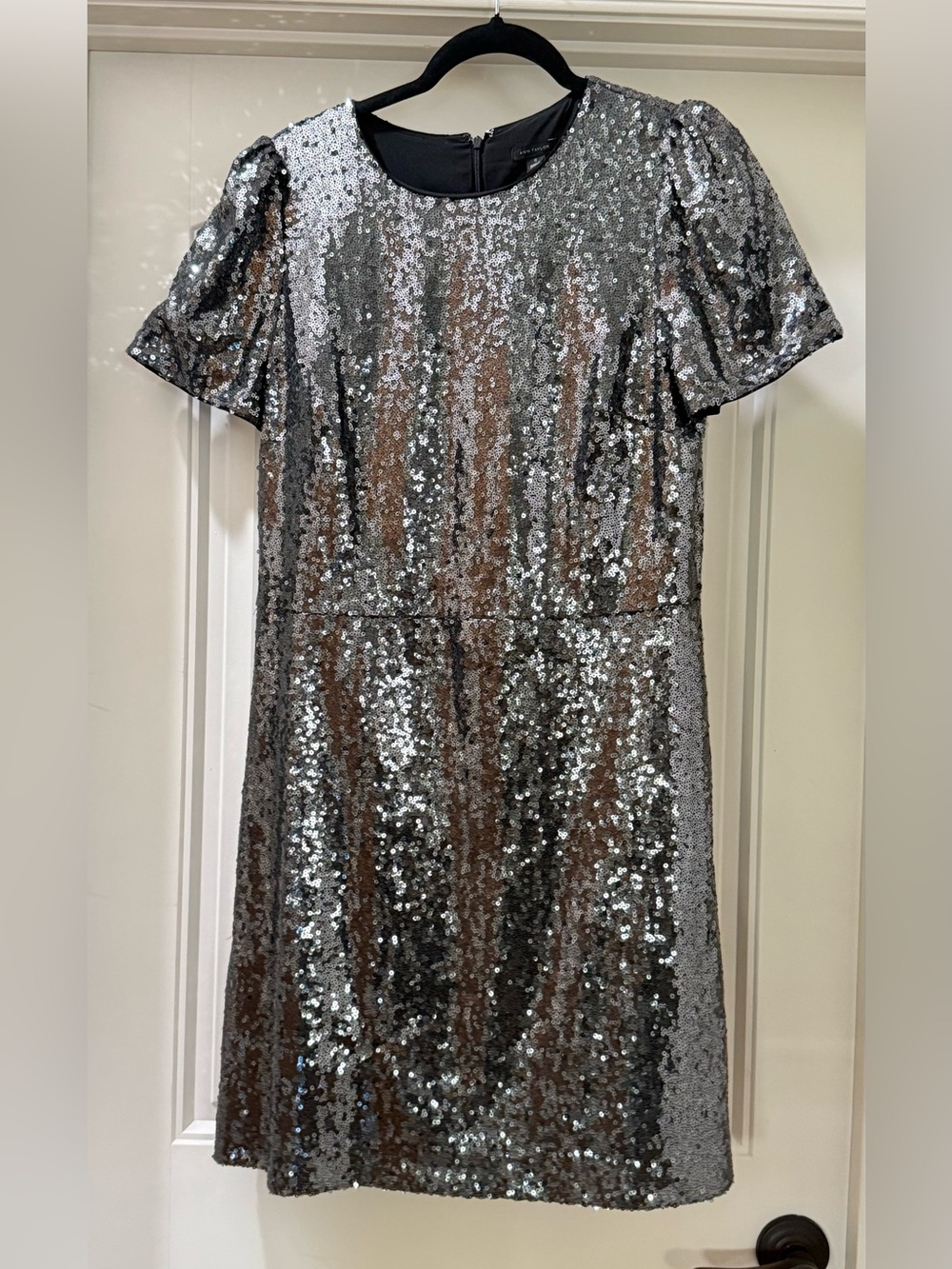 Ann Taylor Silver Sequin Short Dress